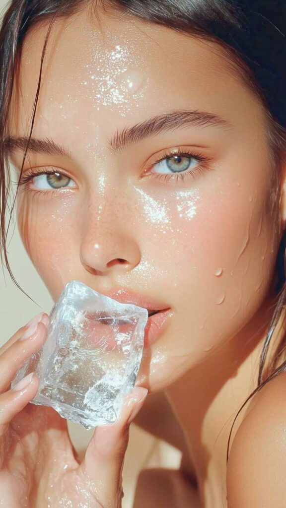 beautifull girl with ice