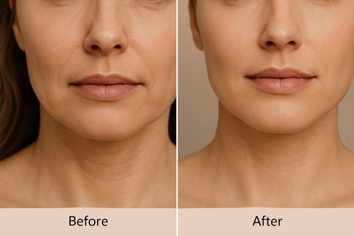 before and after nasolabial filler
