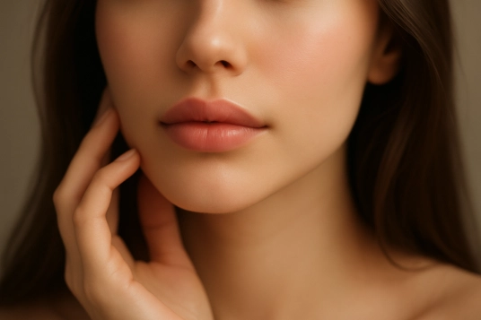 A gentle portrait of a woman's face